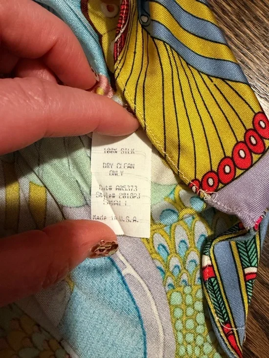 Sky Peacock Colorful Print Crystal Encrusted Bird Belt mini dress Small - Picture 3 of 5